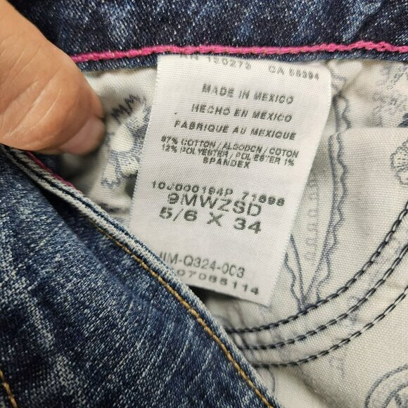 Wrangler Jeans Womens 5 Tall Dark Wash Stretch Mid Rise Bootcut - Picture 13 of 15